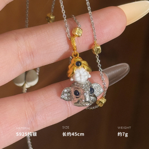 925纯银普贤菩萨项链女锁骨链小众设计创意高级感新约7g BCX5567送女朋友老婆情人节七夕生日礼物 项链一条