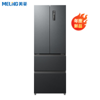[无忧嵌]美菱400升超薄嵌入式法式多门冰箱底部散热变频风冷无霜净味一级能效BCD-400WP9CZX典雅灰