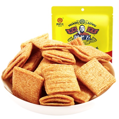 黄老五小麦锅巴酥烧烤味170g膨化小吃办公室零食休闲食品
