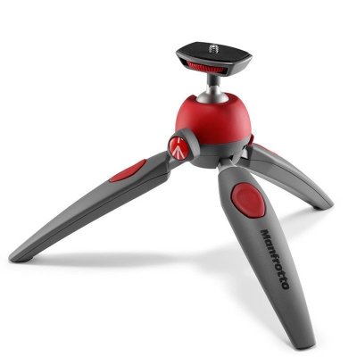 曼富图(MANFROTTO)MTPIXIEVO-RD微单卡片单反相机三脚架迷你桌面便携自拍三角支架红色