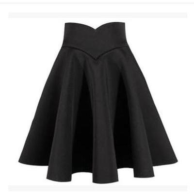 暖青汇黑色半身裙大码短裙高腰蓬蓬裙女秋冬半裙太空棉裙子百褶蓬蓬伞裙半身裙