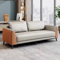 绵冠 简约时尚办公商务接待洽谈西皮沙发 两人位1450*800*700mm