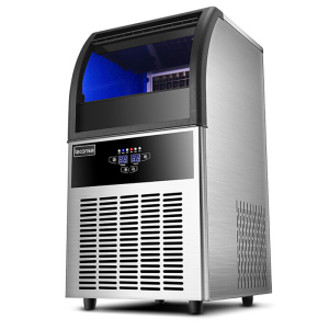 lecon/乐创 制冰机大型商用奶茶店设备 全自动小型冰块制作机方冰 50冰格-55KG GS-XB-125G