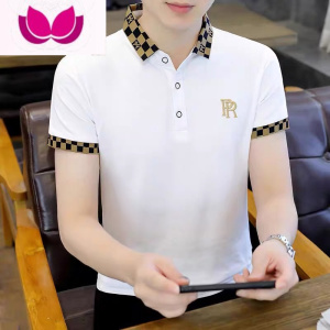 七斓polo衫男士短袖翻领T恤夏季休闲修身半袖衬衫领休闲潮流男装上衣