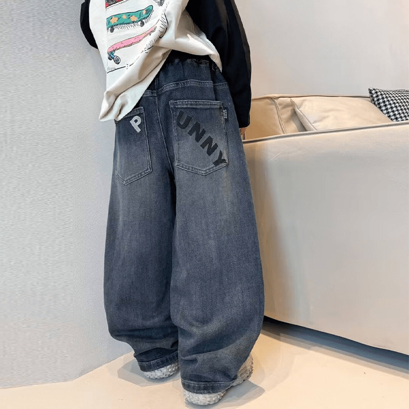 儿童装男童秋装裤子春秋款新款中大童男孩休闲牛仔秋季长裤潮