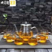 三维工匠可明火玻璃壶电陶炉煮茶壶可高温泡茶普洱茶具家用烧水壶加厚过滤 单壶[400]+2把杯[100]