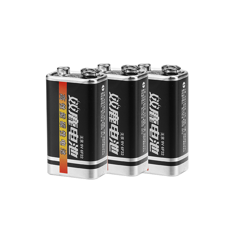 双鹿9v电池6f22叠层方形碳性烟雾报警器话筒万用表电池九伏正品方块大