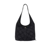 博柏利(BURBERRY)格纹牛仔单肩包女百搭休闲棉质手提女士斜挎包潮
