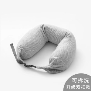 日式U型枕泡沫粒子枕纯棉多功能旅行枕u形枕护颈枕汽车飞机枕3759