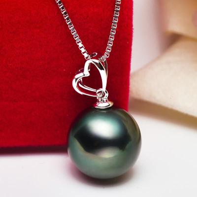 源生珠宝简爱大溪地黑珍珠吊坠18K金海水珍珠项链吊坠