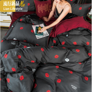 棉60支贡缎长绒棉床上用品四件套欧式床笠棉床单人被套三件套 三维工匠