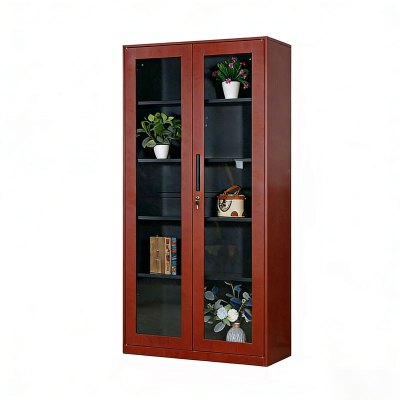 豫众诺 钢制文件柜 红木纹通玻器械 台