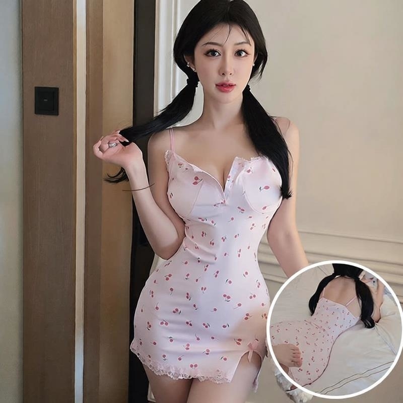 长夜漫漫情趣内衣性感镂空蕾丝睡裙女辣妹心机碎花吊带短裙女2129