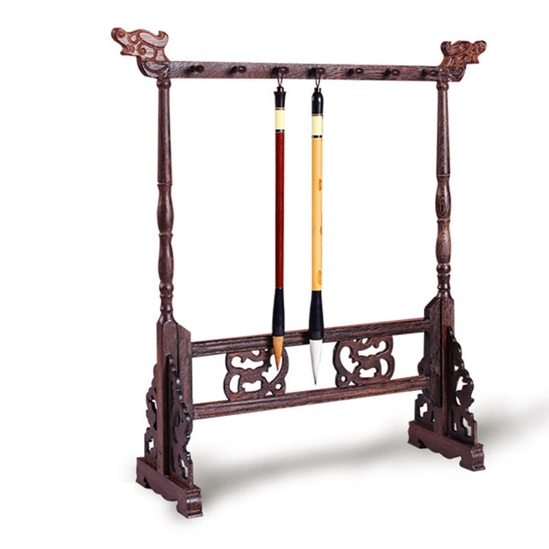 蓝壹合石 鸡翅木笔架笔挂 12挂 一个