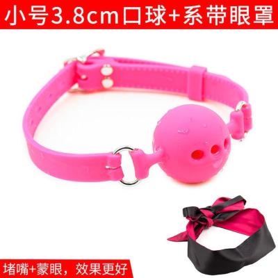 欢乐小鸟sm情趣用品口水球男用女用刑具口球口塞另类调教成人玩具性用品小号口水球粉色-+红黑色双面眼罩口塞口枷