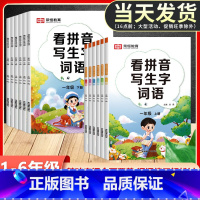 [小学提升5本套]看拼音+阅读+口算+计算+练字帖 三年级上 [正版]看拼音写词语生字注音一年级二年级上册三年级四年级五