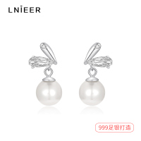 999纯银爱心珍珠耳钉女春夏小众设计感气质小耳环2025新款潮耳饰送女朋友老婆情人节七夕生日礼物