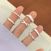 S925纯银几何猪鼻子戒指合集2025新款简约百搭尾戒开口戒送女朋友老婆情人节七夕生日礼物