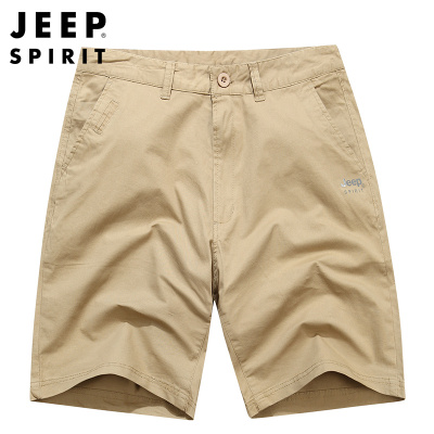 JEEPSPIRIT吉普短裤男夏天五分裤韩版潮流夏季休闲薄款沙滩裤子纯棉中裤