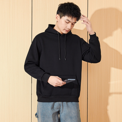 [3件8.5折127.4元,叠加优惠券]唐狮秋冬款加绒男卫衣套头连帽衫青少年潮流上衣休闲简约外套