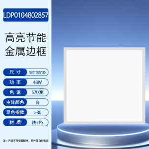 LISM欧普 led石膏板吊顶595*595商用办公超薄高显色平板灯面板48W 白光