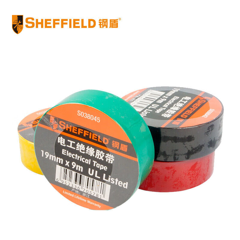 钢盾(SHEFFIELD) S038043 电工绝缘胶带(红)[家用]