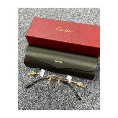 卡地亚(Cartier)女士太阳镜时尚徽标平光镜休闲潮牌百搭遮阳防紫 多色