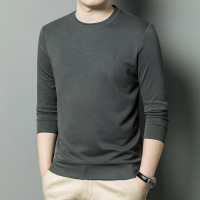 青年长袖圆领基础卫衣 日常休闲百搭简约运动打底基础纯色卫衣T恤