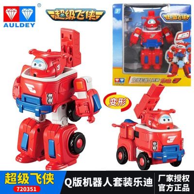 奥迪双钻超级飞侠玩具变形机器人消防车玩具Q版套装乐迪720351
