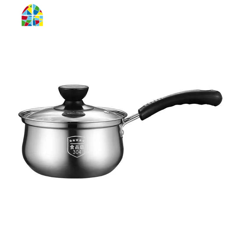 加厚304食品级不锈钢奶锅婴儿家用汤锅热奶锅多功能泡面锅小煮锅 FENGHOU 18cm[201无柄]加厚