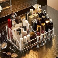 美帮汇带盖口红收纳盒女小展示架多格放装化妆品的格防尘透明口红盒