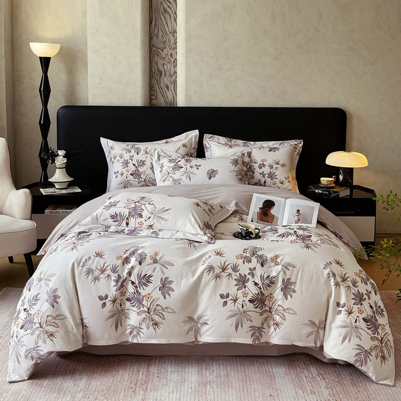 雅鹿 YLT2610全棉磨毛四件套 山川/知画-香槟