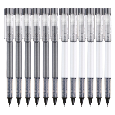 晨光(M&G)ARPM1701黑色中性笔12支/盒0.5mm直液式走珠笔黑笔水性笔签字笔黑色