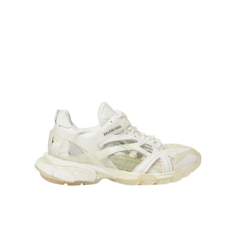 巴黎世家(Balenciaga)白色运动鞋女款系带稳固聚氨酯尼龙跑步鞋户