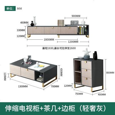 轻奢后现代简约电视柜茶几组合北欧风小户型客厅套装地柜电视机柜