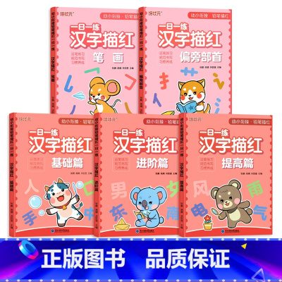 [5本推荐]汉字描红从入门到精通 [正版]幼小衔接汉字描红练字帖幼儿园中班大班一年级笔画笔顺练字本幼儿学前偏旁部首专