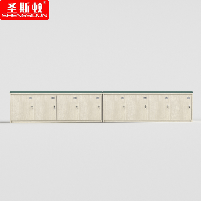 圣斯顿S-SF28040-4D墨绿色牛皮软包换鞋凳储物柜2800*400*450mm(单位:组)雪松色+墨绿色
