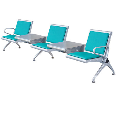 锦北 靠背排椅候诊椅加厚机场银行车站医院等候椅大厅连椅三人位有垫2茶几