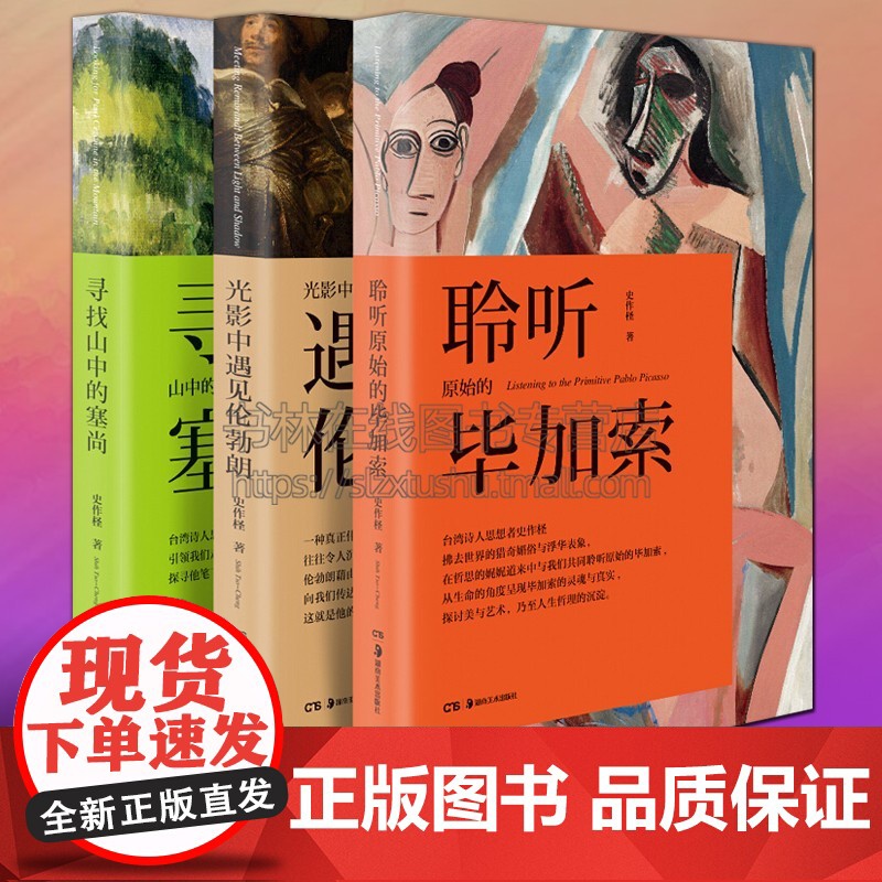 史作柽艺术哲学套装全套3册 光影中遇见伦勃朗 寻找山中的塞尚 聆听原始的毕加索 油画绘画抽象世界西方艺术史美学哲学史研究