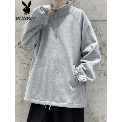 花花公子学生开衫卫衣男春秋季青少年拉链外套韩版潮流宽松上衣服