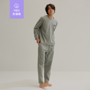 睡衣男女士春秋款纯棉长袖男款秋季薄款休闲套头夏季家居服套装