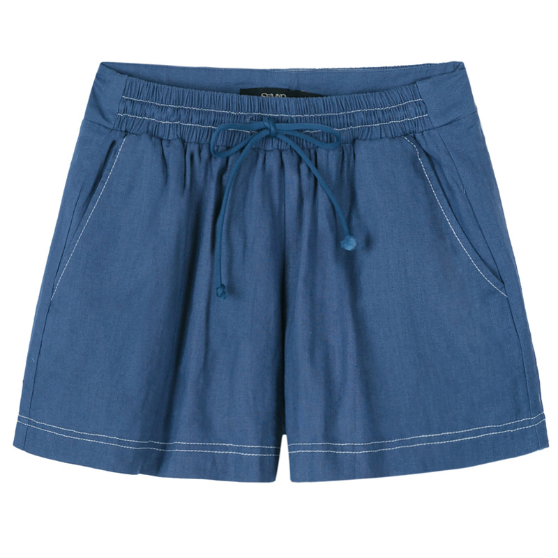 semir森马夏季休闲短裤女时尚百搭潮流直筒裤亚麻纯色短裤高腰