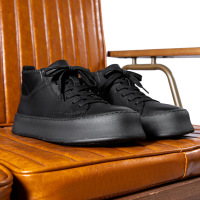 男鞋日系加绒高帮板鞋秋冬真皮厚底耐磨马丁靴户外休闲工装靴