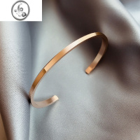 JiMi简约钛钢手镯男女情侣手饰品网红轻奢年轻款ins潮气质百搭冷淡风