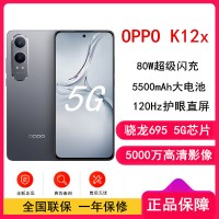 OPPO K12x 钛空灰 12GB+512GB 骁龙695 5G芯 80W闪充 5500mAh大电池 5G智能手机