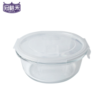 冠裕禾 玻璃保鲜盒饭盒 圆形-550ml 个