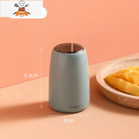 新款牙签盒按压式创意个性自动弹出家用餐厅牙签桶便携牙签筒 敬平 蓝色[按压式-ABS材质]]