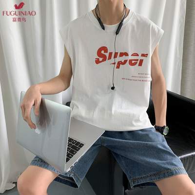 富贵鸟（FUGUINIAO）背心男潮运动休闲潮牌个性潮流嘻哈坎肩ins港风外穿无袖T恤
