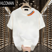 HLCOMAN美式痞帅棉印花短袖T恤青年男女款夏季ins潮牌宽松圆领上衣