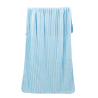 洁玉 简兮珊瑚绒加厚浴巾70*140cm 395g 1条装 J5015B 蓝色